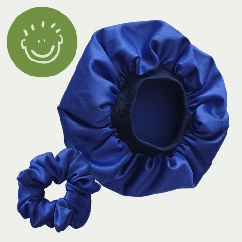 KIDS Egyptian Blue Satin Bonnet Set